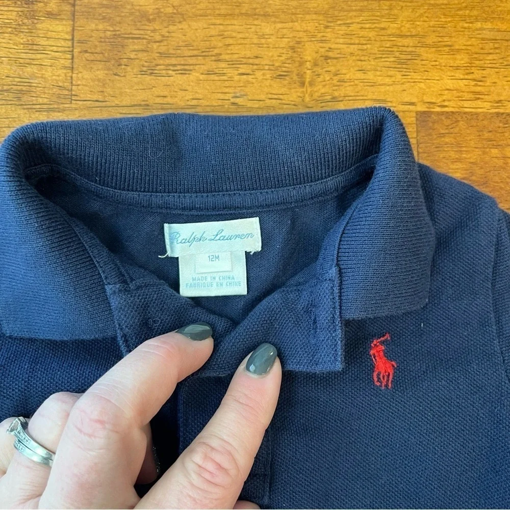 Ralph Lauren boys 100% cotton Polo size 12 months navy